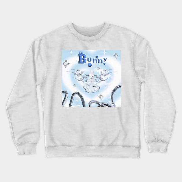 Y2k Cute Bunny Cybercore Crewneck Sweatshirt by Cyber Cyanide